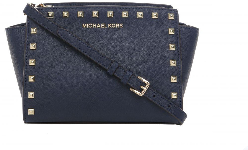 Michael Kors 30T3GSMM2L Selma Crossbody Bag for Women - Leather, Navy