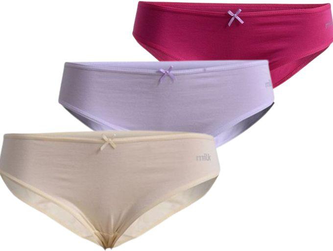 Milk Milk - Set Of (3) Underwear Bikini - For Women - May Vary