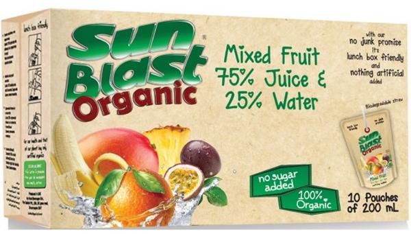Sun Blast Organic Mixed Fruit Juice - 10 x 200 ml