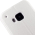 Silk Grain Dual View Window Leather Case and Screen Protector for HTC One M9 - White
