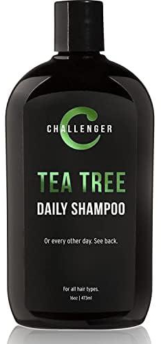 Challenger Tea Tree Shampoo - 16oz Sulfate Free w/Vitamins, Argan Oil, Biotin - For Men & Women - Keratin, Vitamin C, Vitamin D, Protein, No Artificial Colors (2-3 Month Supply)