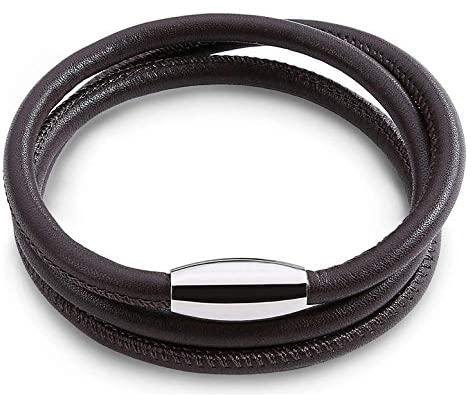 JewelOra OPE-2002 Unisex Brown PU Leather Jewelry Bracelet
