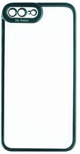 IPHONE 7 PLUS - Protective Clear Silicone Cover With Colored Frame (Dark Green)
