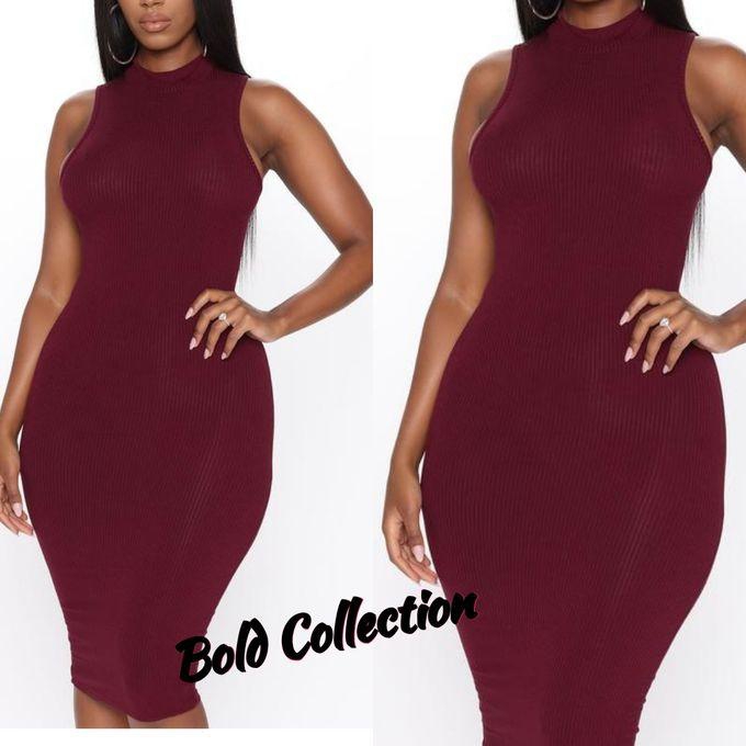 Fashion Curvy High Neck Ribbed Bodycon Dress(Hips 36-44inches Fit)