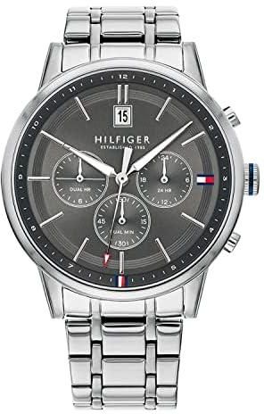 Tommy Hilfiger Analogue Multifunction Quartz Watch for Men with Silver Stainless Steel Bracelet - 1791632