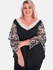 Plus Size Lace Panel Batwing Sleeves Two Tone Tee - L | Us 12