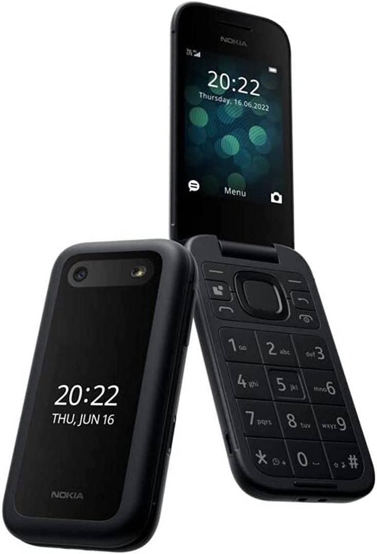 Nokia 2660 Flip 4G, 2.8" Screen Dual SIM Feature Phone with  Big Display, Emergency Button, Long Battery Life, Preloaded Gameloft Games and Origin Data Games - Black | N37984611A
