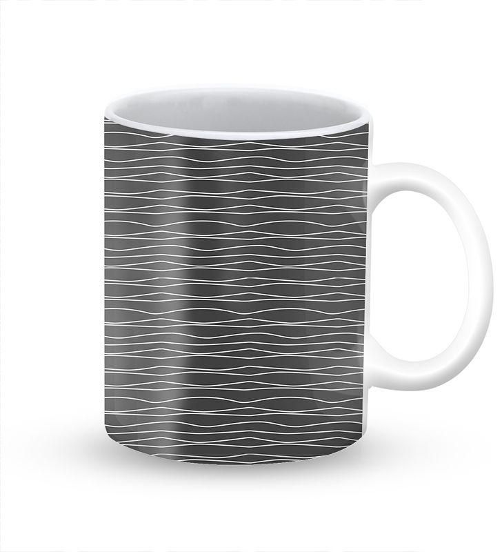 Stylizedd Mug Premium 11oz Ceramic Designer Mug Squiggly Lines