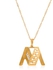 18K Gold Plated Stylish Letter M Design Locket with Cubic Zircons Stones