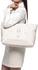 توري بورش حقيبة جلد صناعي للنساء - ابيض - حقائب كبيرة توتس