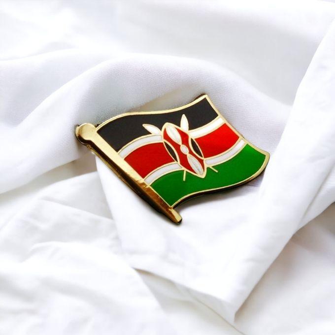 Fashion Fluttering Kenya Flag Lapel Pin Badge