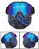 EKIND Tactical Mask, Retro Motorcycle Goggles with Removable Face Mask | Safety Goggles Mask UV400 Protection Compatible for Nerf Elite Toy Gun Game Rival Ball (Blue Stripes)