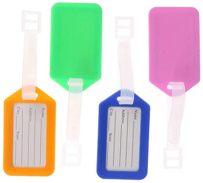 10pcs Luggage Tags Suitcase Label Bag Travel Accessories Luggage Bag Tag Name Address ID Label Plastic Suitcase Baggage Tags
