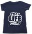 Toca Life World TUT Girls Round Cotton T-Shirt Short Sleeve Blue Black