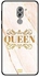 غطاء حماية واقٍ لهاتف هواوي أونر 6X نمط مطبوع بكلمة "Queen"