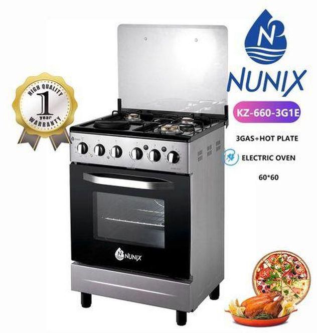 Nunix 60 by 60 free standing cooker with electric oven