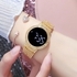 Trendy New Luxury Inlaid Diamonds Stainless Steel Band Led Touch Screen Women's Electronic Watches Shiny Crystal Bands Digital Dial Ladies Girls Students Fashion Watches + Luxury G