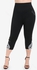 Plus Size High Rise Pockets Lace Panel Capri Leggings - M | Us 10