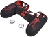 Transformer Silicone Case with Thumbstick Caps for PS4 Controller (Black/Red)