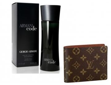 Armani Code Perfume for men + Brown Louis Vuitton Leather Wallet price from kilimall in Kenya ...