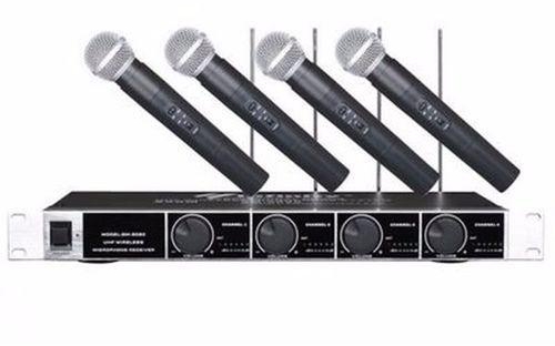 4 In 1 Professional 4-Channel Handheld Wireless Microphone System - SM 9090