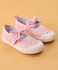 Cute Walk by Babyhug Casual Shoes with Velcro Closure Floral Print and Bow Applique - Pink