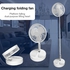 Home Office High Speed Electric Telescopic Folding Air Cooler Dc Portable USB Rechargeable Tower Pedestal Table Stand Fan