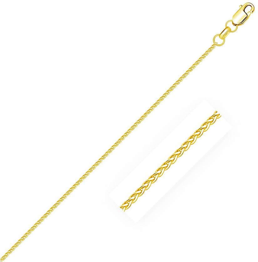 14k Yellow Gold Diamond Cut Round Wheat Chain 1.1mm-rx99872-16