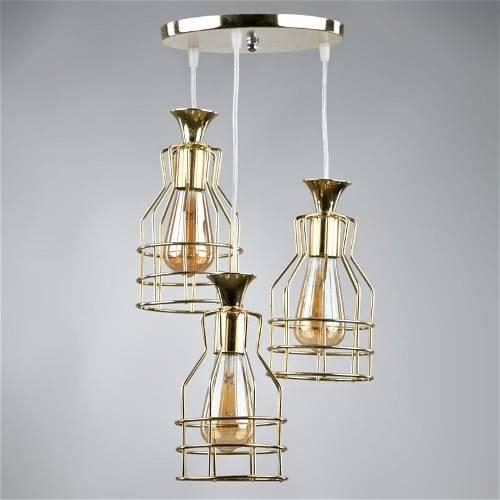 Triple Glasses ceiling lamp, Gold - 3RG1024