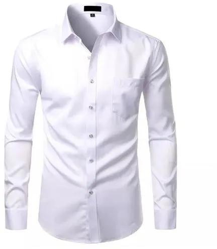 Fashion WHITE Formal Official Long Sleeved Shirt-Slim Fit