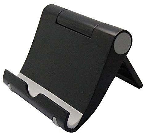 Universal Desktop Foldable Adjustable Angle Stand Holder For Tablet Cell Phone (Black)