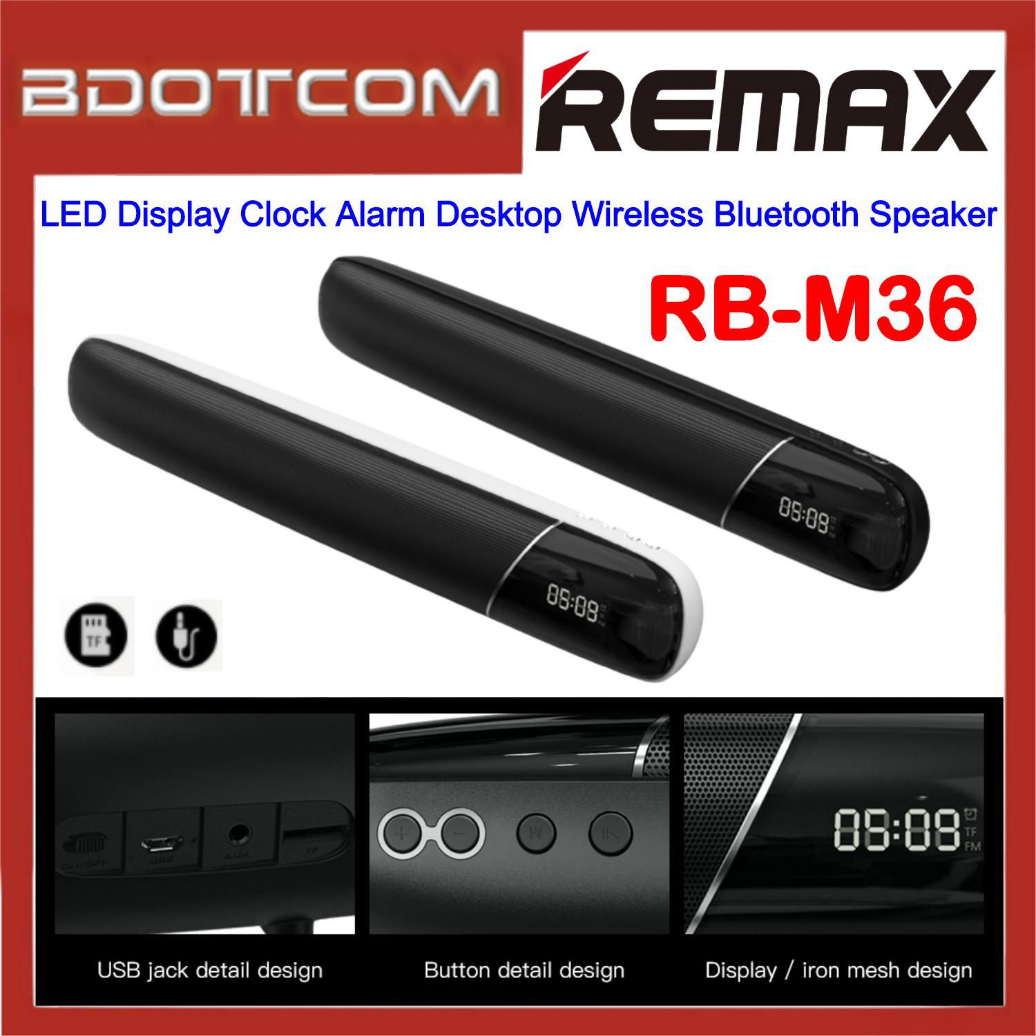 Remax RB-M36 LED Display Clock Alarm Desktop Wireless Bluetooth V4.2 Speaker