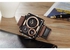 Men's Leather Sport Wristwatch HP359502 - 50 mm - Brown/Black