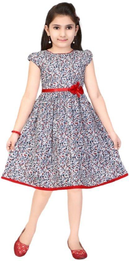 Puppy Red Short-sleeve Cotton Dress
