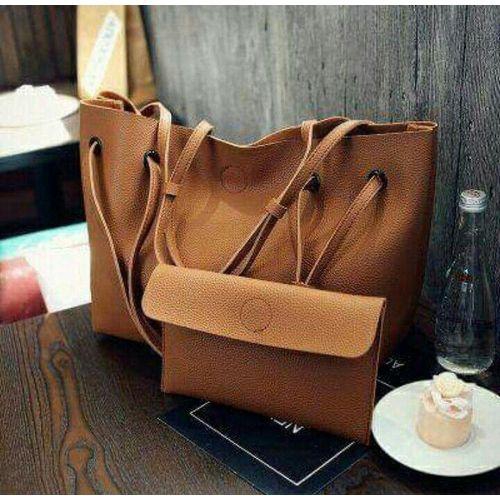 Generic 2in1 PU Leather Handbags - Brown