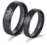 Fashion DIY Couple Jewelry Her King and His Queen Stainless Steel Wedding Rings for Women Men - Black