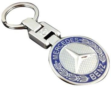 Mercedes Logo Keychain Silver/Blue