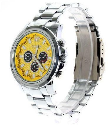 Curren Men's Yellow Dial Stainless Steel Band Watch M8059-Yellow