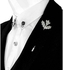 Men's Leaf Suit Lapel Pin/ Brooch - Silver