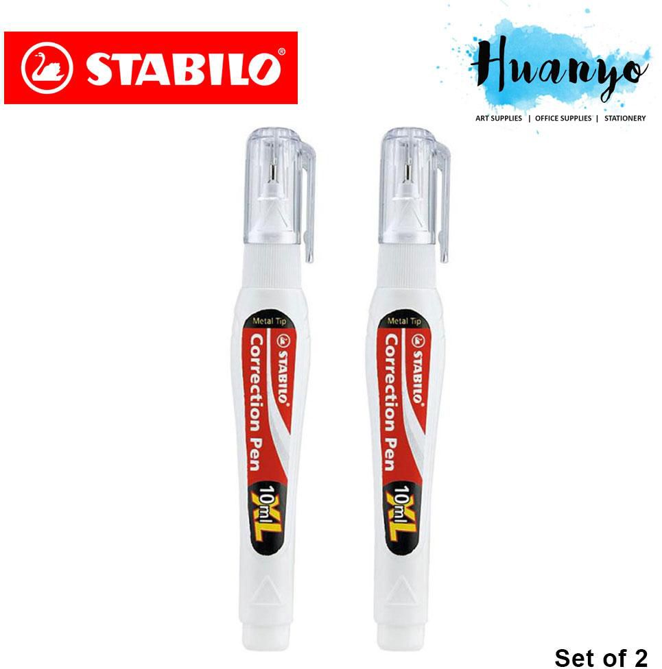 Stabilo Correction Fluid Pen Metal Tip XL 10ml (Set of 2)