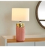 Allure Table Lamp With Base Pink/White/Gold 25x49cm