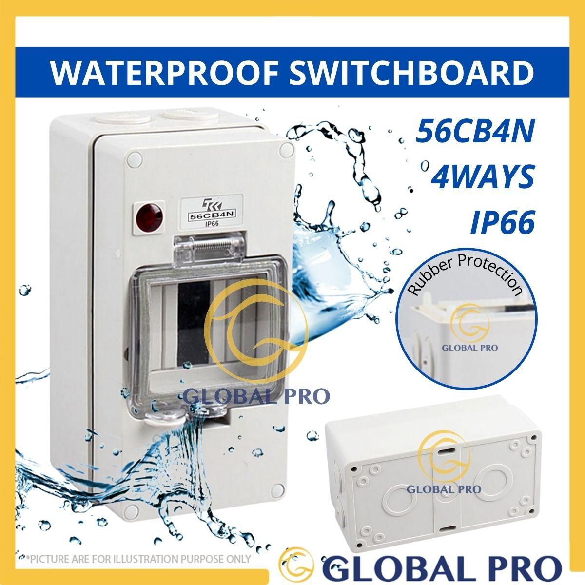 IP66 56CB4N 4Ways Switchboard Electrical MCB Waterproof Box 4 Poles Mini Circuit