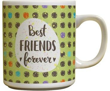 Best Friends Forever Printed Coffee Mug White/Green/Brown