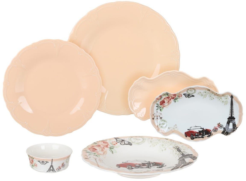 Get Lotus Dream Porcelain Dinner Set, 26 Piece - Multicolor with best offers | Raneen.com