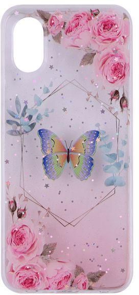 SAMSUNG GALAXY A03 CORE - Transparent Silicone Case With Flowers And Butterflies Prints