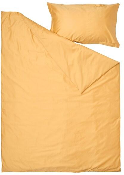 LUKTJASMIN Duvet cover and pillowcase, yellow, 150x200/50x80 cm - IKEA