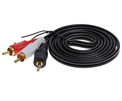 Generic New 1.42M 5FT PC/Laptop Stereo 3.5mm Male To 2 RCA Male Audio Cable - Black