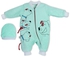 babyshoora Winter Bodysuit For Babies Dog Design With A Hat - Sky Blue