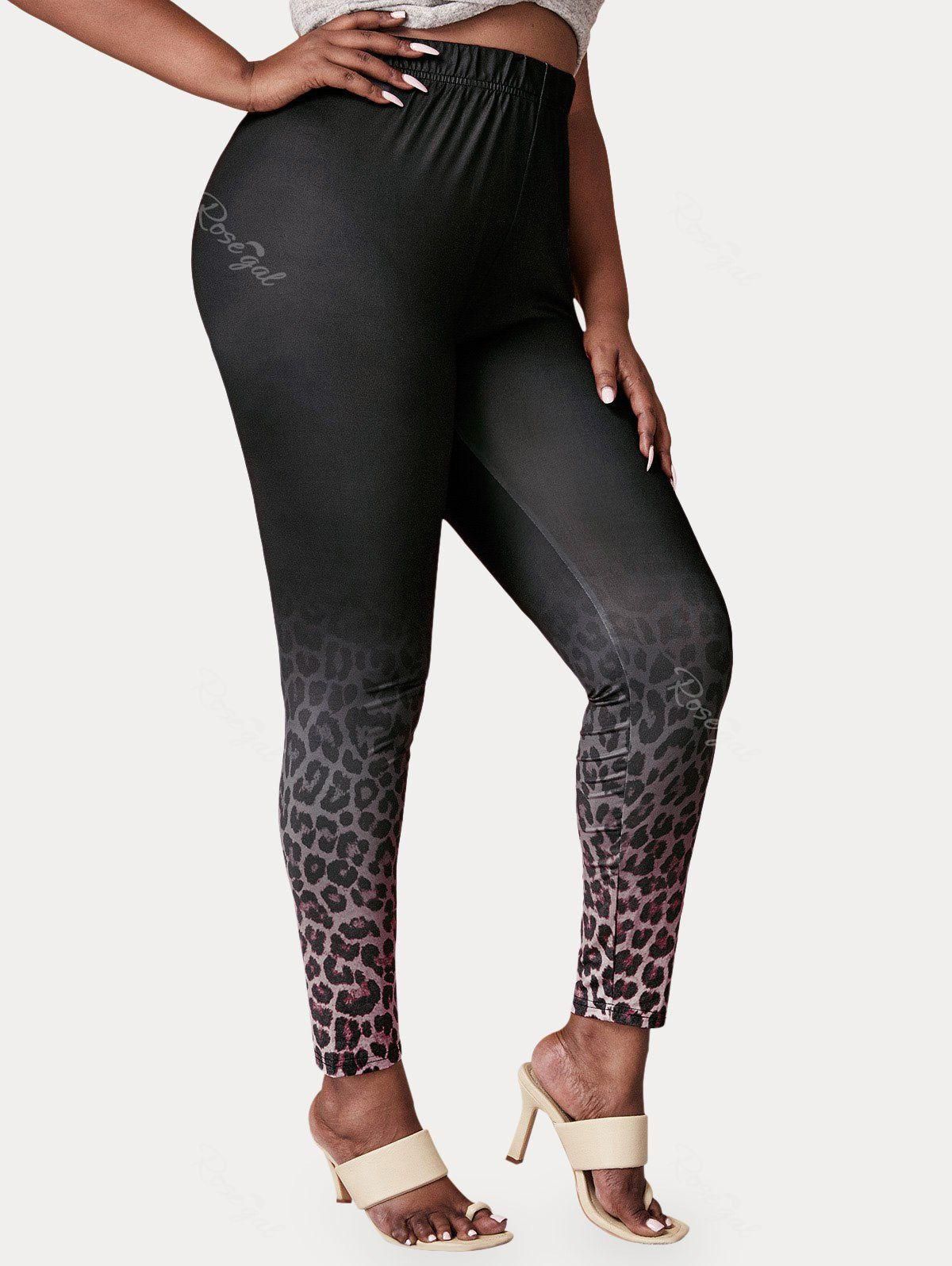 Plus Size & Curve Leopard Print Skinny Leggings - 2x