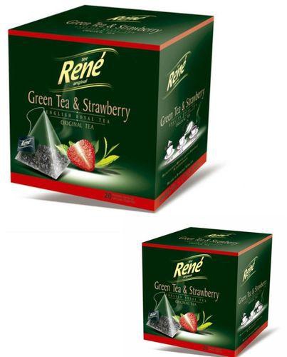 Café René Green Tea & Strawberry - pack of 2